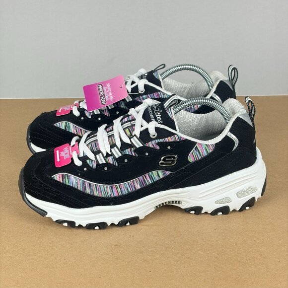 Skechers D'Lites Interlude Walking Shoes Womens 7.5 Wide Suede Multicolor - Picture 1 of 10